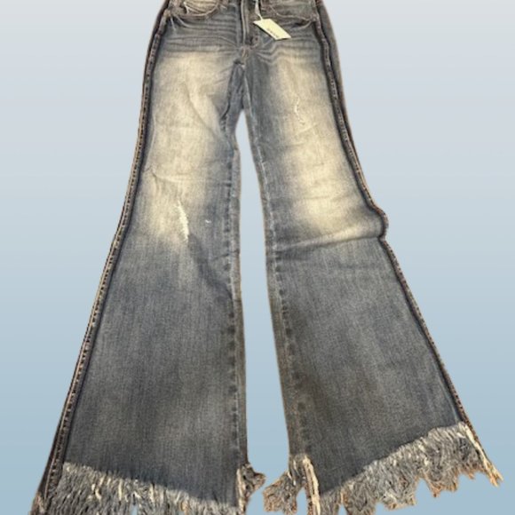 Tricot High Rise Fray Ankle Hem Jeans  (2) - Picture 1 of 7